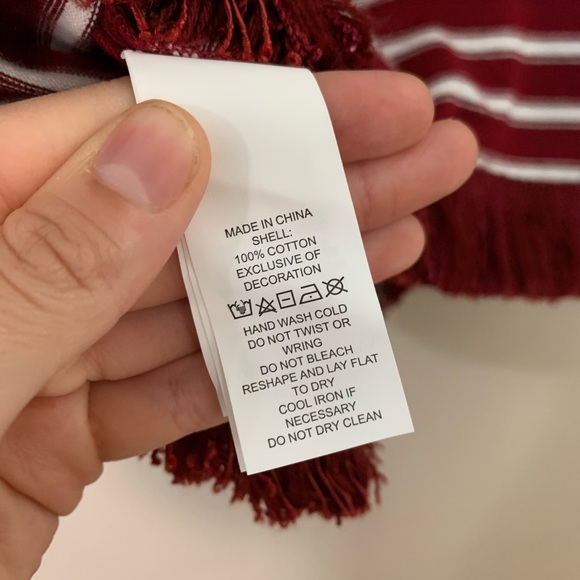 NWT Kate Spade Red White Stripe Fringe Knit Top - Picture 11 of 14